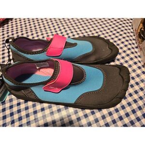 Newtz Womens Water Shoes‎ Size 11-12 - Black Pink & Blue - New